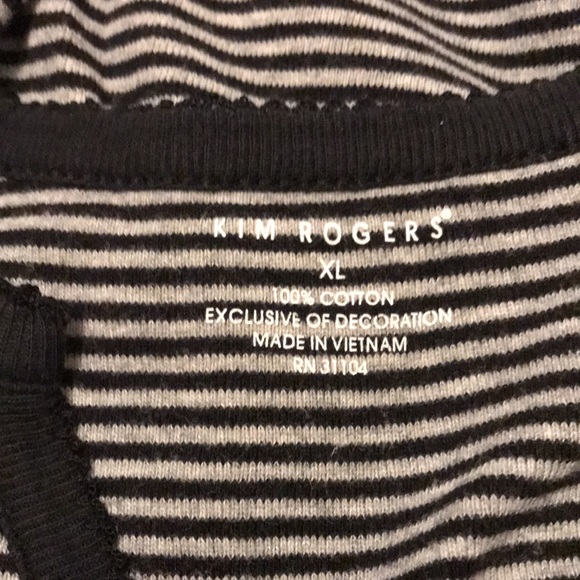 Kim Rogers women’s striped 3/4 sleeve top size XL - Picture 14 of 16